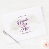 オーバルはステッカーの後ずっと幸せに 楕円形シール (封筒)