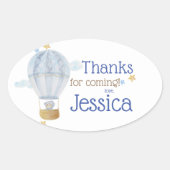 オーバルを待つこ感謝していとができステッカー 楕円形シール (正面)