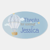 オーバルを待つこ感謝していとができステッカー 楕円形シール (正面)