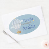 オーバルを待つこ感謝していとができステッカー 楕円形シール (封筒)