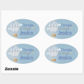 オーバルを待つこ感謝していとができステッカー 楕円形シール (シート)