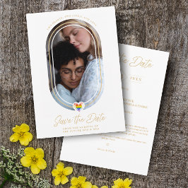 オーバルエフェクトプライドハートLGBTレズビアンゲイ結婚ズ セーブザデート