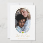 オーバルエフェクトプライドハートLGBTレズビアンゲイ結婚ズ セーブザデート (正面)