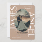 オーバルエレガントシェイプ花嫁&新郎カスタムウェディング 招待状 (正面)