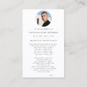 オーバルエレガントフォトカトリック聖フランシス祈りの言葉カード 名刺 (正面)