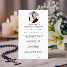 オーバルエレガントフォトカトリック聖フランシス祈りの言葉カード 名刺