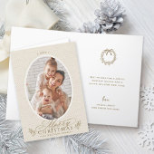 オーバルエレガントフレームメリークリスマスフォト折り畳み シーズンカード
