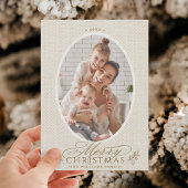 オーバルエレガントフレームメリークリスマスフォト シーズンカード