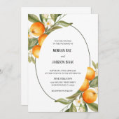 オーバルオレンジ結婚式招待状 招待状 (正面/裏面)