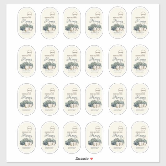 オーバルカスタムステッカー12ozハニーシリンダハネディュー シール (シート)