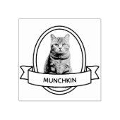 オーバルカスタムペット猫の写真と名前リボン ラバースタンプ (インプリント)