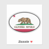 オーバルカリフォルニア州旗ビニールのステッカー シール (シート)