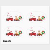 オーバルギフトラベルステッカーズサンタ 楕円形シール (シート)