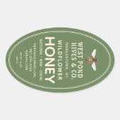 オーバルクイーンラインハニージャールラベル(ビー16と32oz) 楕円形シール (正面)