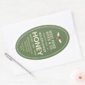 オーバルクイーンラインハニージャールラベル(ビー16と32oz) 楕円形シール (封筒)