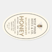 オーバルクイーンラインハニージャールラベル(ビー16と32oz) 楕円形シール (正面)