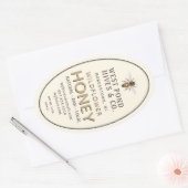 オーバルクイーンラインハニージャールラベル(ビー16と32oz) 楕円形シール (封筒)