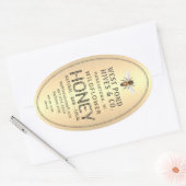 オーバルクイーンラインハニージャールラベル(ビー16と32oz) 楕円形シール (封筒)