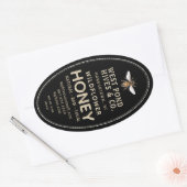 オーバルクイーンラインハニージャールラベル(ビー16と32oz) 楕円形シール (封筒)