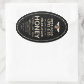 オーバルクイーンラインハニージャールラベル(ビー16と32oz) 楕円形シール (バッグ)