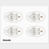 オーバルクイーンラインハニージャールラベル(ビー16と32oz) 楕円形シール (シート)