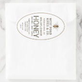 オーバルクイーンラインハニージャールラベル(ビー16と32oz) 楕円形シール (バッグ)