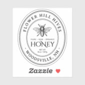 オーバルクイーンラインハニーブラック文字澄んまたはホワイト シール (シート)