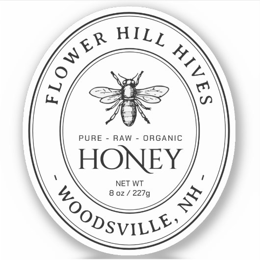 オーバルクイーンラインハニーブラック文字澄んまたはホワイト シール (正面)