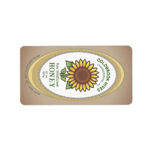 オーバルクラフト点々のあるのヒマワリの縁ど蜜ラベル ラベル