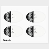 オーバルクリスマスギフトラベルステッカー – 雪片 楕円形シール (シート)