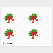 オーバルクリスマスプレゼントラベルシール 楕円形シール (シート)