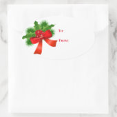 オーバルクリスマスプレゼントラベルシール 楕円形シール (バッグ)