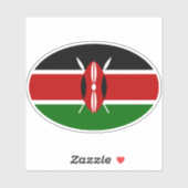 オーバルケニア国旗 シール (シート)