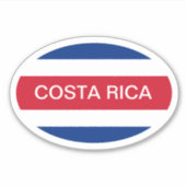 オーバルコスタリカ国旗のビニールカーのシール シール (正面)