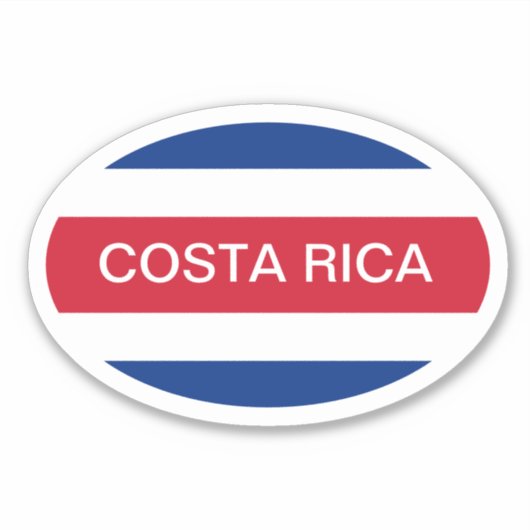 オーバルコスタリカ国旗のビニールカーのシール シール (正面)
