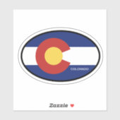 オーバルコロラド州旗カーデカールシール シール (シート)