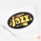 オーバルジャズスティッカー 楕円形シール (封筒)