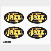 オーバルジャズスティッカー 楕円形シール (シート)