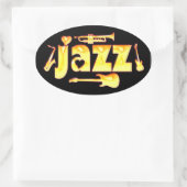 オーバルジャズスティッカー 楕円形シール (バッグ)