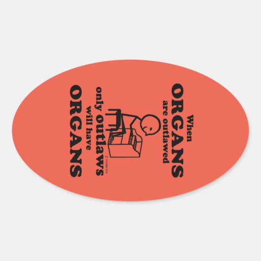 オーバルステッカーを超えた臓器 楕円形シール (正面)