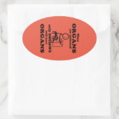 オーバルステッカーを超えた臓器 楕円形シール (バッグ)