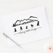 オーバルステッカー付きハイキング 楕円形シール (封筒)