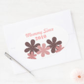 オーバルステッカー以来のカスタマイズ可能な花のママ 楕円形シール (封筒)