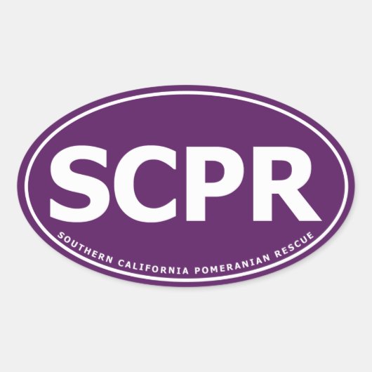オーバルステッカー – SCPR 楕円形シール (正面)