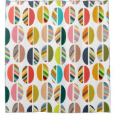 オーバルストライプのハーフ シャワーカーテン (正面)