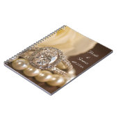 オーバルダイヤモンドリングや輪とホワイトローズ結婚ズ ノートブック (左側)