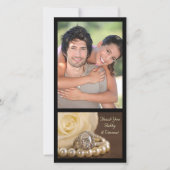 オーバルダイヤモンドリングや輪オン結婚ブラウンありがとう サンキューカード (正面)