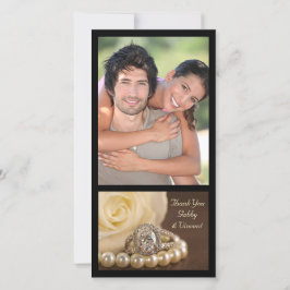 オーバルダイヤモンドリングや輪オン結婚ブラウンありがとう サンキューカード