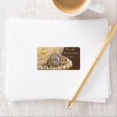 オーバルダイヤモンドリングや輪バラ結婚ズサンキューメッセージカード ラベル (インサイチュ)