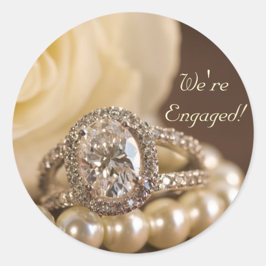 オーバルダイヤモンドリングや輪ホワイトローズマリッジ婚約 ラウンドシール (正面)